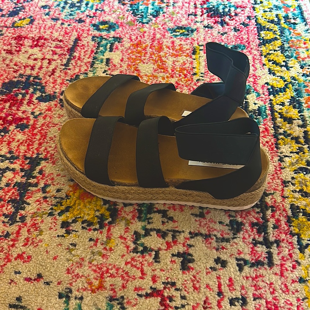 Steve Madden Kimmie Platform Espadrille Sandals in Black
